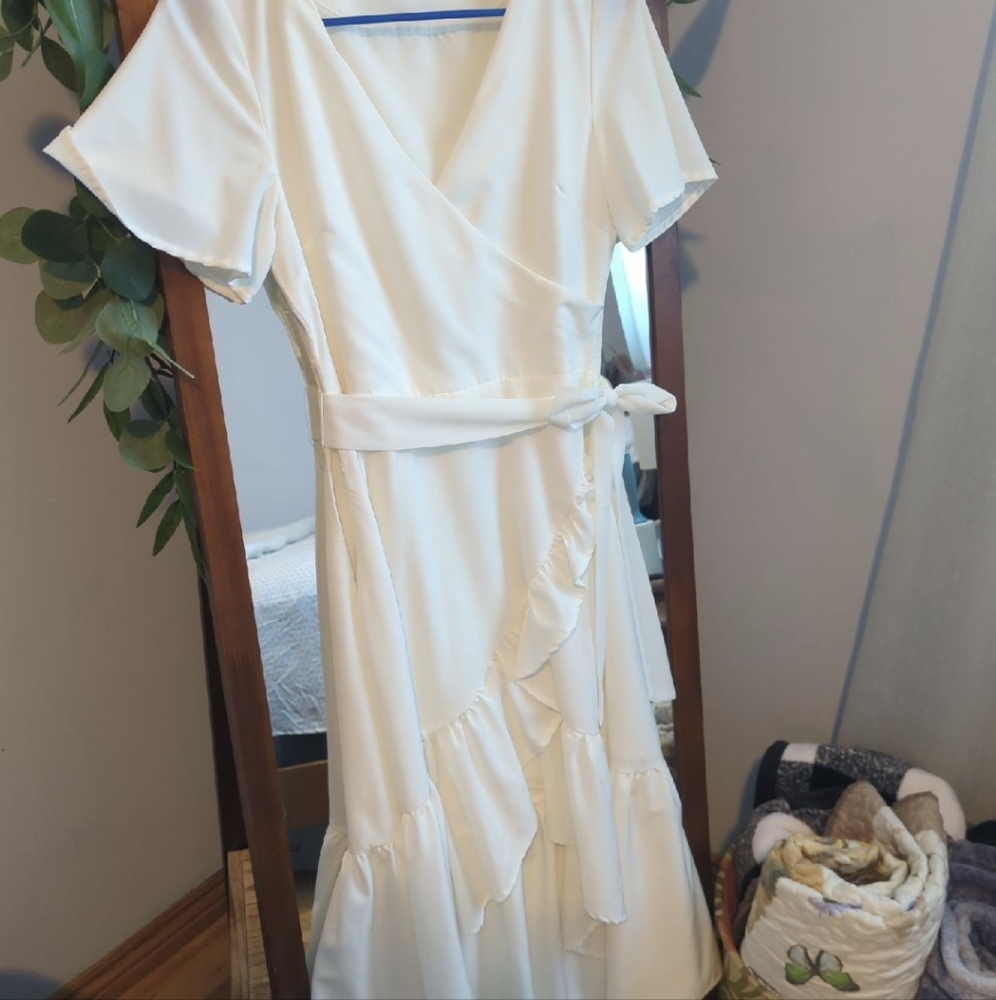 Ivory wrap dress